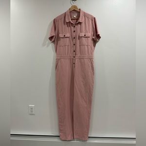 Outerknown Pink Button-Up Jumpsuit
